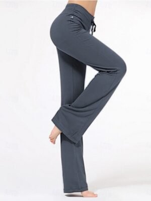 Casual Loose Fit Flare Leg Drawstring Yoga Pants - Image 17