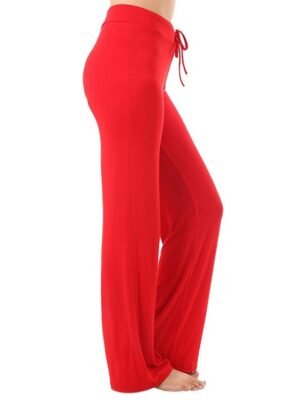 Casual Loose Fit Flare Leg Drawstring Yoga Pants - Image 4