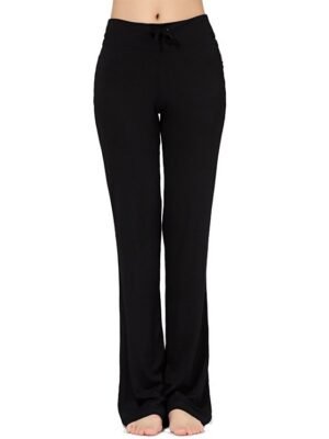 Casual Loose Fit Flare Leg Drawstring Yoga Pants - Image 6
