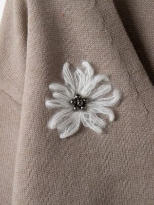 Casual Loose Floral Ribbed V Neck Long Sleeve Regular Cardigan - Image 10