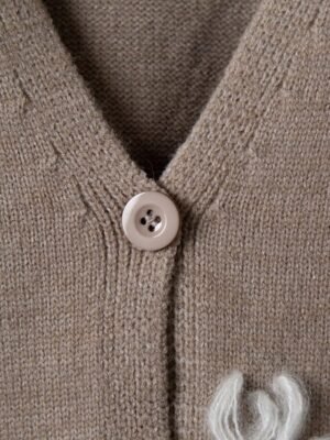 Casual Loose Floral Ribbed V Neck Long Sleeve Regular Cardigan - Image 11