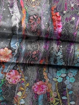 Casual Loose Floral V Neck Long Sleeve Button Down Blouse - Image 2