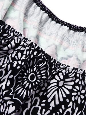 Casual Loose Geometric Tie Dye Boat Neck Sleeveless Mini Dress - Image 5