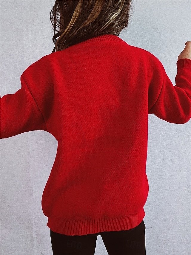 Casual Loose Graphic Crew Neck Long Sleeve Outdoor Sweater - Image 2