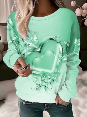 Casual Loose Graphic Round Neck Long Sleeve Sweatshirt - Image 5
