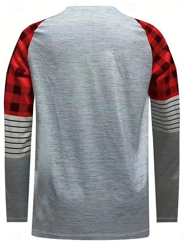 Casual Loose Heart Print Crew Neck Long Sleeve Long Top - Image 2