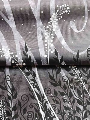 Casual Loose Leaf Print Round Neck Long Sleeve Asymmetrical Hem Long Top - Image 4