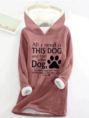 Casual Loose Letter Print Crew Neck Long Sleeve Hoodie - Image 2