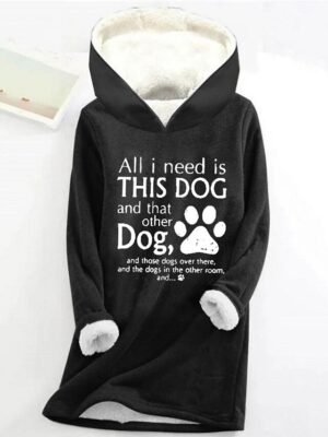 Casual Loose Letter Print Crew Neck Long Sleeve Hoodie - Image 4