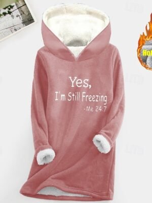 Casual Loose Letter Print Pullover Long Sleeve Hoodie - Image 1