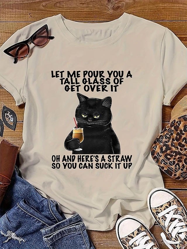 Casual Loose Plain Crew Neck Short Sleeve Summer Tee - Image 1