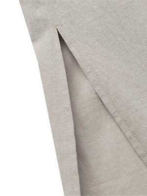 Casual Loose Plain Crew Neck Short Sleeve Maxi Dress - Image 10