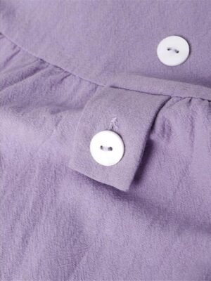 Casual Loose Plain Crew Neck Short Sleeve Midi Dress - Image 7
