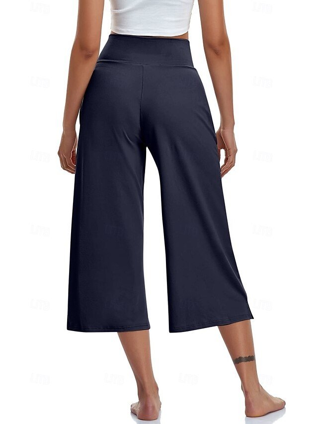 Casual Loose Plain Natural Calf-Length Capri Pants - Image 16