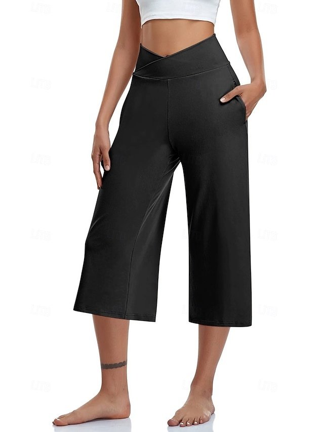 Casual Loose Plain Natural Calf-Length Capri Pants - Image 19