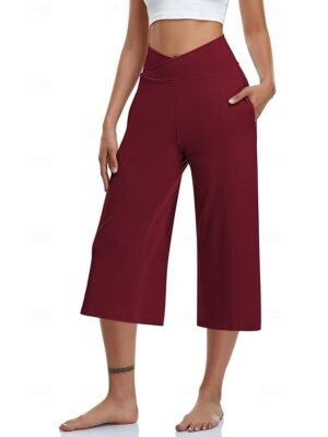 Casual Loose Plain Natural Calf-Length Capri Pants - Image 2