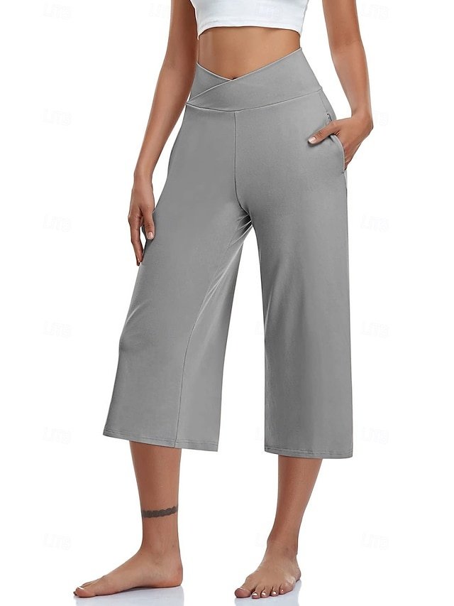 Casual Loose Plain Natural Calf-Length Capri Pants - Image 24