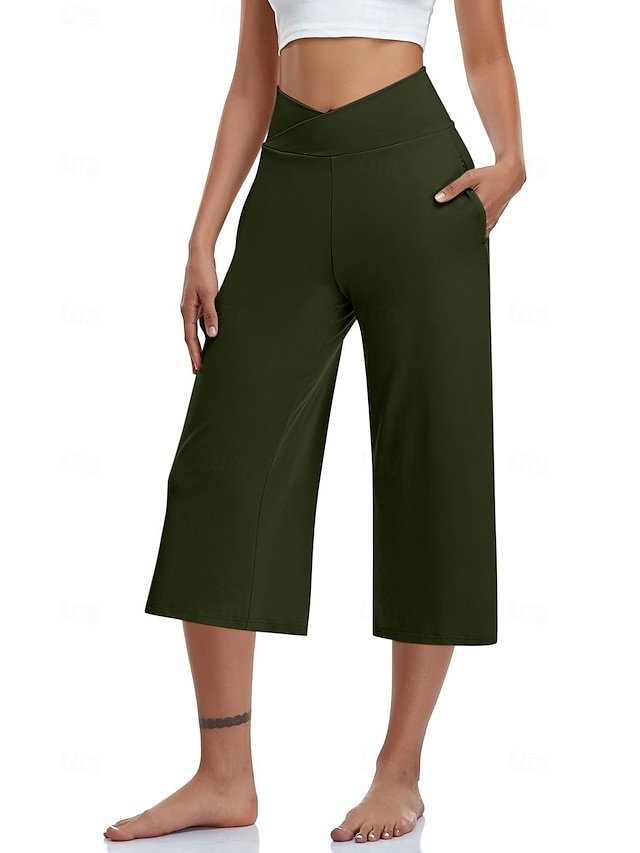 Casual Loose Plain Natural Calf-Length Capri Pants - Image 27