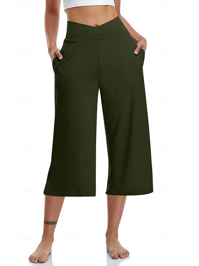 Casual Loose Plain Natural Calf-Length Capri Pants - Image 28