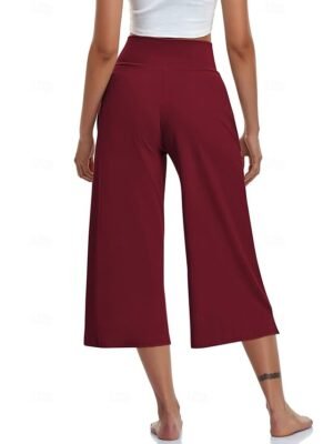 Casual Loose Plain Natural Calf-Length Capri Pants - Image 3