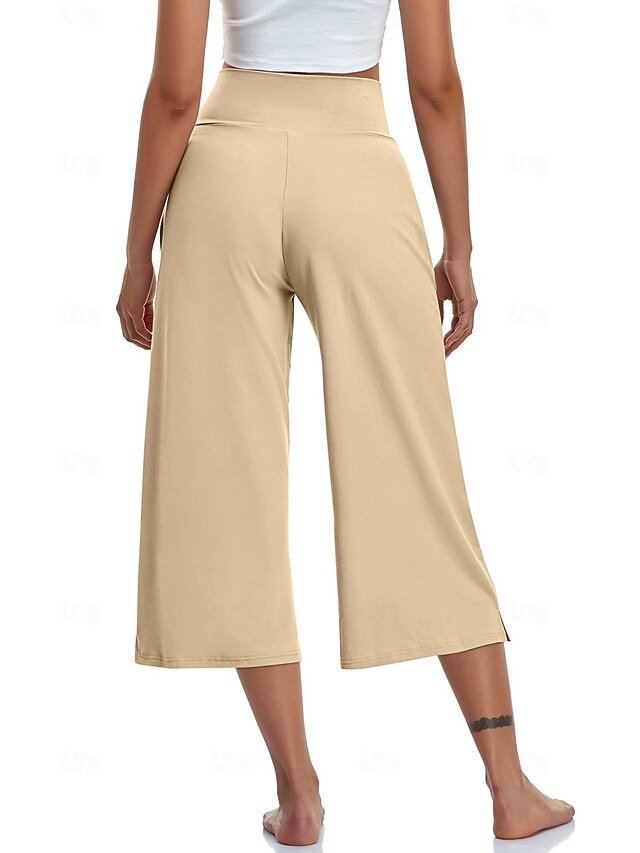 Casual Loose Plain Natural Calf-Length Capri Pants - Image 38