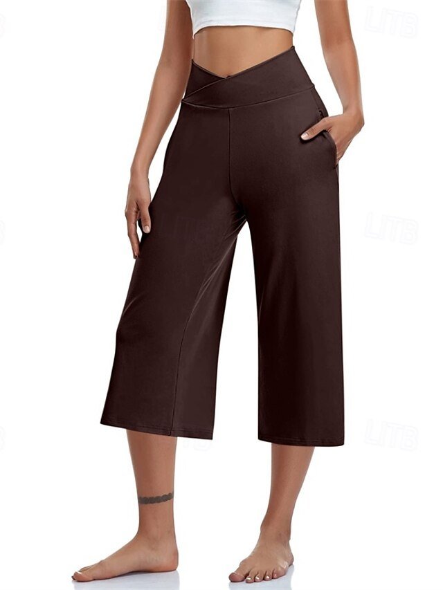 Casual Loose Plain Natural Calf-Length Capri Pants - Image 42