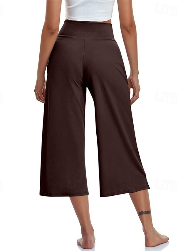 Casual Loose Plain Natural Calf-Length Capri Pants - Image 44