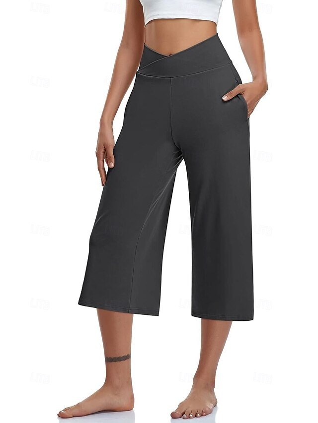 Casual Loose Plain Natural Calf-Length Capri Pants - Image 6