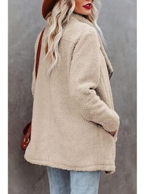 Casual Loose Plain Turndown Long Sleeve Outerwear - Image 5