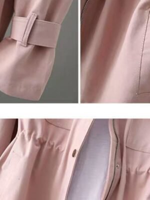 Casual Loose Plain Turndown Long Sleeve Jacket - Image 8