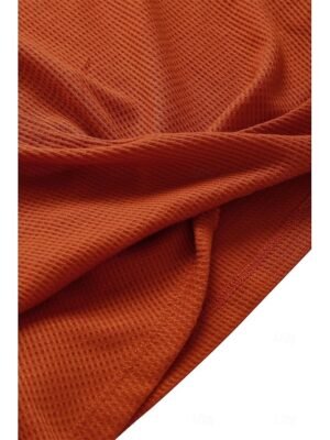 Casual Loose Plain V Neck Short Sleeve Knitted Top - Image 16