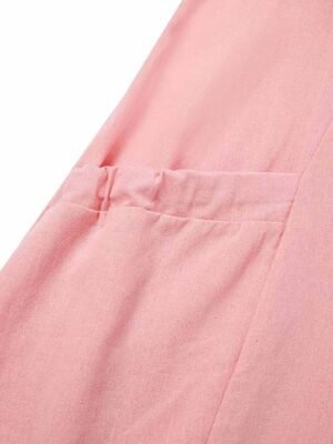 Casual Loose Pocket Crew Neck Sleeveless Midi Shift Dress - Image 6