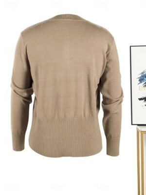 Casual Loose Pure Colour Stand Collar Long Sleeve Regular Cardigan - Image 10