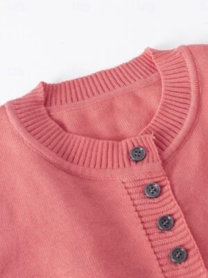 Casual Loose Pure Colour Stand Collar Long Sleeve Regular Cardigan - Image 2