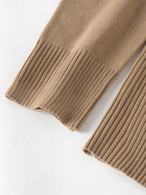 Casual Loose Pure Colour Stand Collar Long Sleeve Regular Cardigan - Image 8