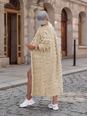 Casual Loose Pure Open Front Long Sleeve Long Cardigan - Image 9