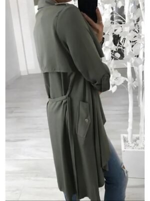 Casual Loose Solid Button Long Sleeve Fall Jacket - Image 2