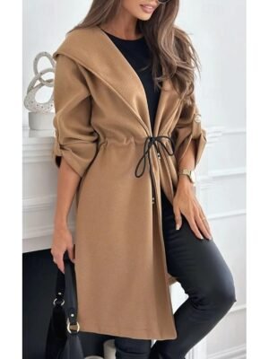 Casual Loose Solid Colour Long Sleeve Windproof Jacket - Image 1