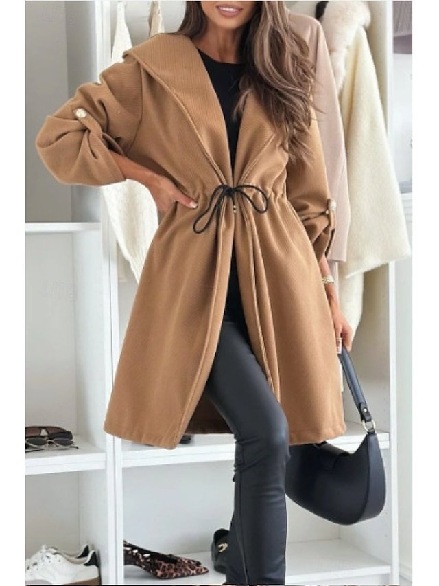 Casual Loose Solid Colour Long Sleeve Windproof Jacket - Image 2