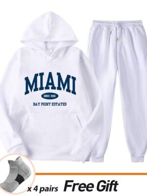 Casual Loose Solid Crew Neck Long Sleeve Velvet Tracksuit - Image 19