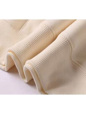 Casual Loose Solid Crew Neck Long Sleeve Velvet Tracksuit - Image 7