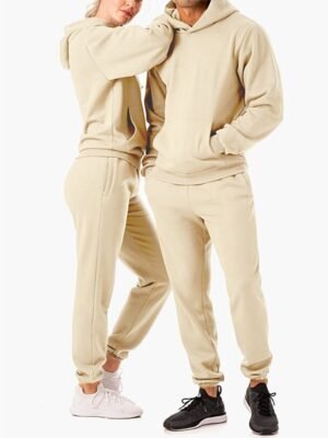 Casual Loose Solid Crew Neck Long Sleeve Velvet Tracksuit - Image 8