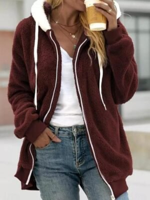 Casual Loose Solid Long Sleeve Jacket - Image 4