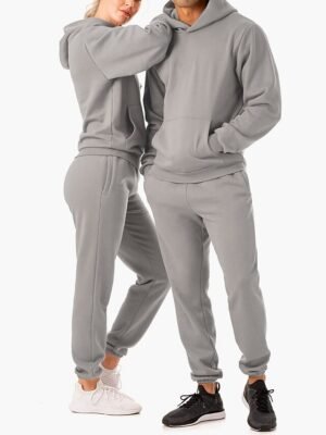 Casual Loose Solid Long Sleeve Velvet Thermal Tracksuit - Image 10