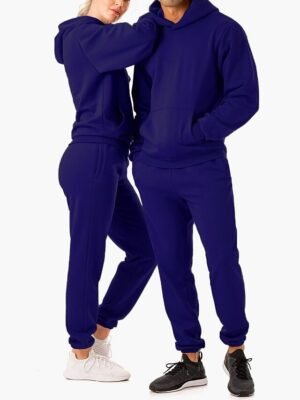 Casual Loose Solid Long Sleeve Velvet Thermal Tracksuit - Image 12