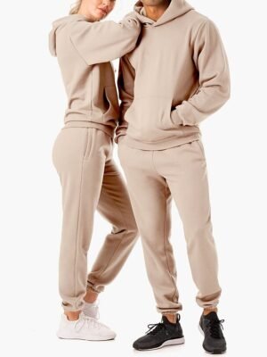 Casual Loose Solid Long Sleeve Velvet Thermal Tracksuit - Image 13