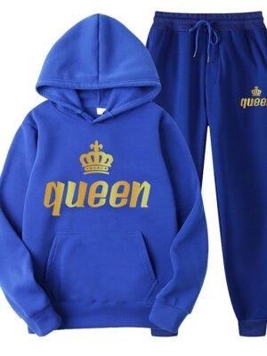 Casual Loose Solid Long Sleeve Velvet Thermal Tracksuit - Image 18
