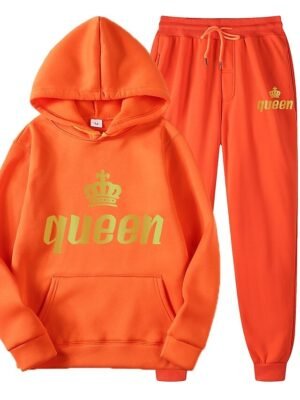 Casual Loose Solid Long Sleeve Velvet Thermal Tracksuit - Image 19