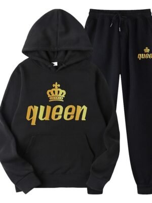 Casual Loose Solid Long Sleeve Velvet Thermal Tracksuit - Image 21