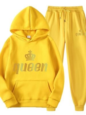 Casual Loose Solid Long Sleeve Velvet Thermal Tracksuit - Image 23